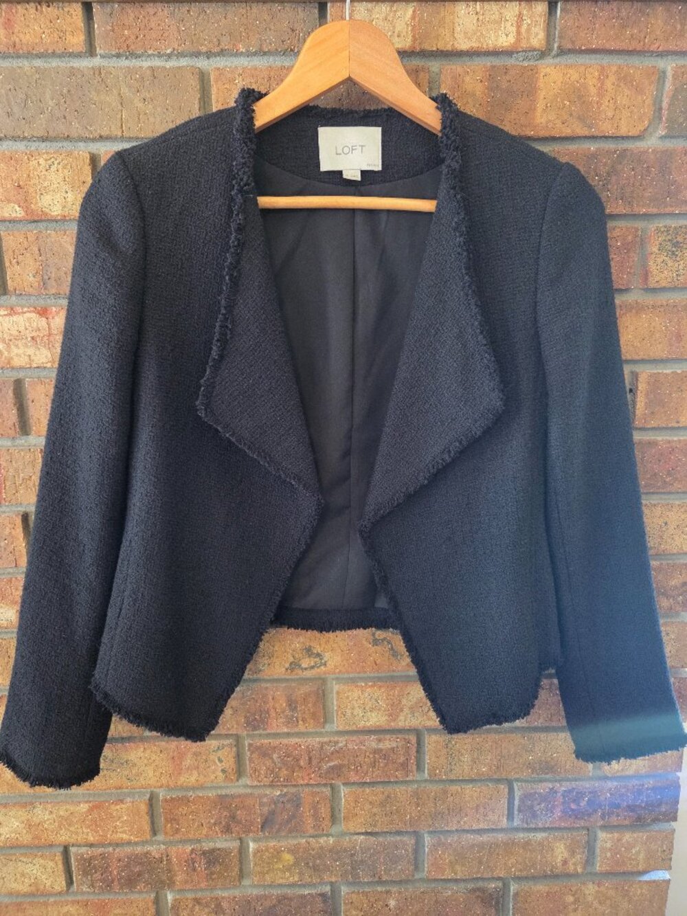 LOFT Black Twill Blazer Suit Jacket Women's Petite Size 2